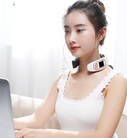 4D Smart Electric Neck and Back Pulse Massager TENS Wireless Heat Cervical Vertebra Relax Pain Relief Kneading Massage Machine