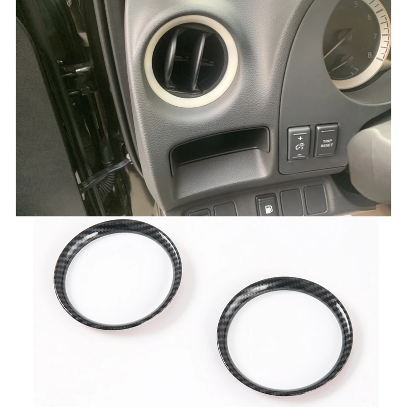 สำหรับ Nissan Navara NP300 2016-2021คาร์บอนไฟเบอร์ด้านหน้ารถเครื่องปรับอากาศ AC Outlet Vent กรอบ Trim อุปกรณ์เสริม