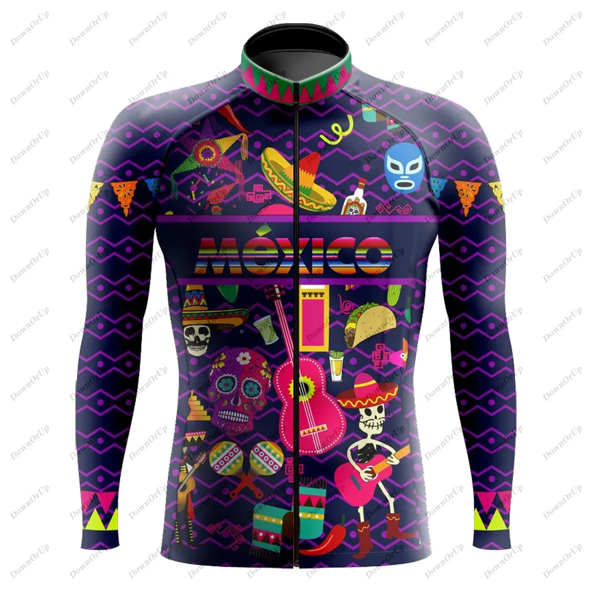 Mexico Aztec Men\'s Long Sleeve Cycling Jersey Maillot Ciclismo Hombre Equipment BIke Clothing ropa ciclismo hombre invierno