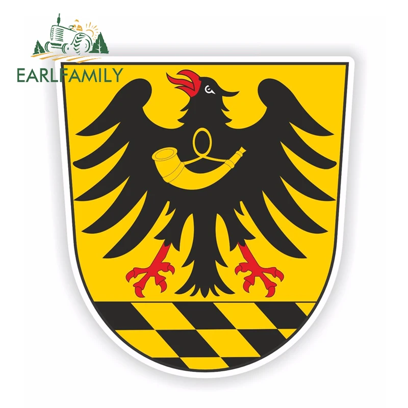 EARLFAMILY 13cm x 12.2cm Esslingen Coat of Arms for Bumper Laptop Tablet Hard Hat Locker Decal Waterproof Car Sticker