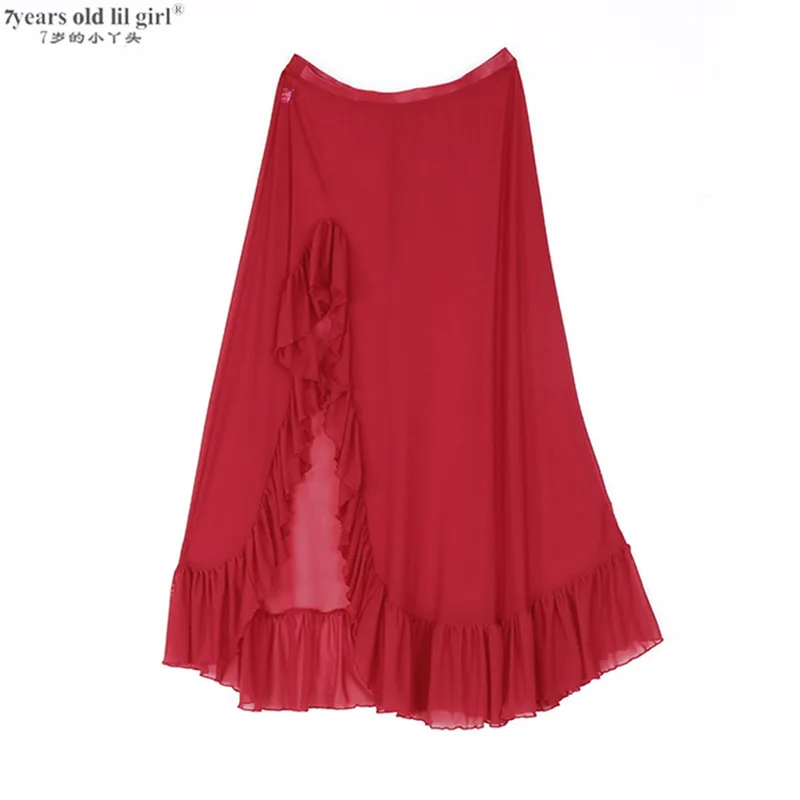 2025年新作 ベリーダンススカート メッシュ サンド 練習着 フリル付き DMM101