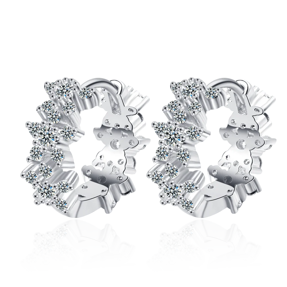 Neue 925 Sterling Silber Ohrringe Micro Intarsien Zirkon Verwoben 18K Ohrringe Frau Charme Schmuck Geschenk