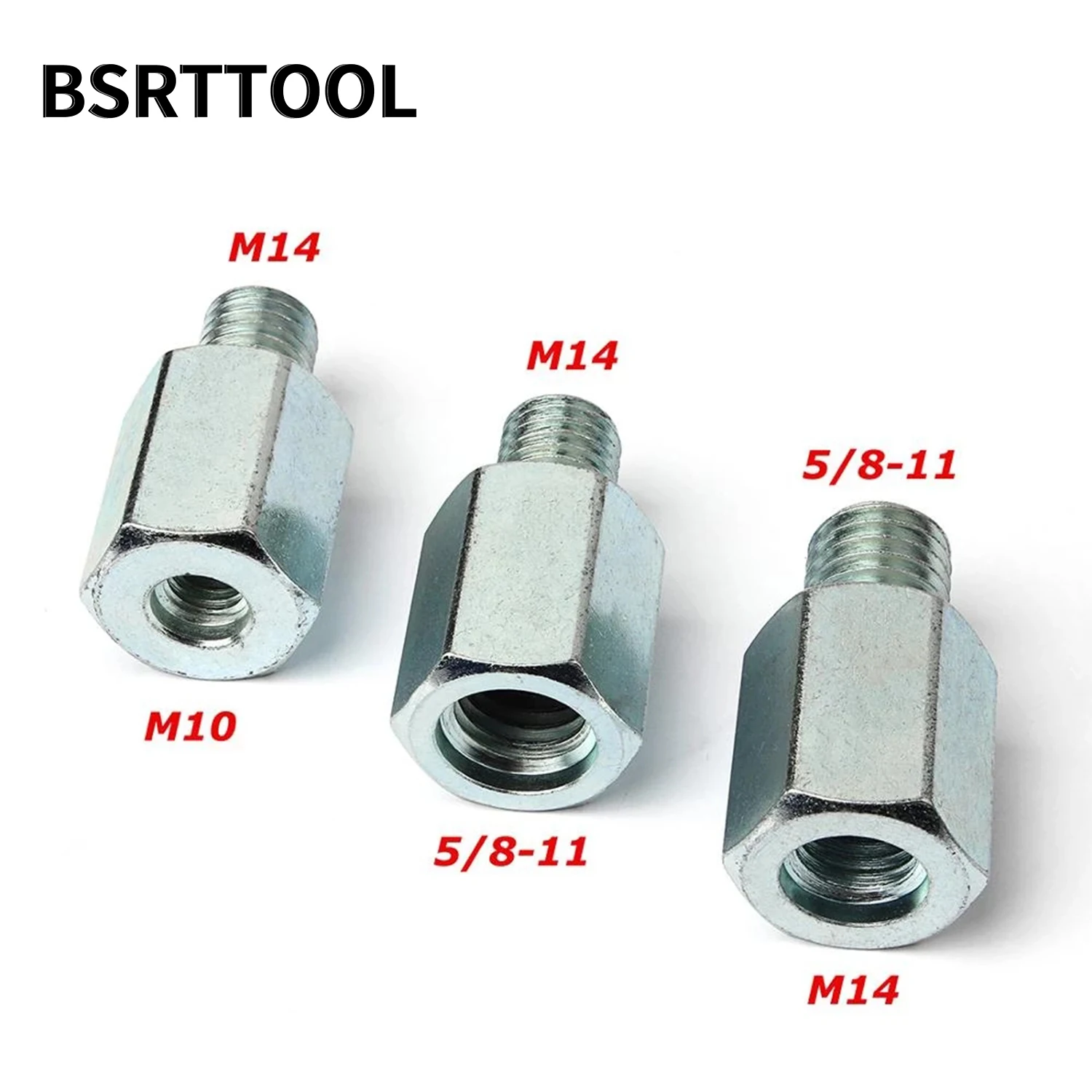 BSRTTOOL 1 Buah Adaptor untuk Gerinda Sudut Bit Pengeboran Berlian M14 Hingga 5-8-11 atau 5-8-11 Hingga M14 atau M14 Hingga M10