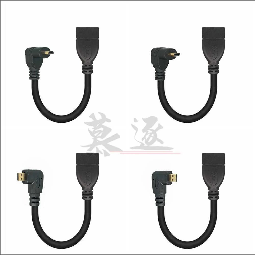 

Micro HD- compatible Male to HDTV Female Adapter Cable Left Angle 90 Degree HD Converter Code for PC HDTV Projector