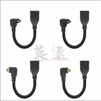 Micro HD- compatible Male to HDTV Female Adapter Cable Left Angle 90 Degree HD Converter Code for PC HDTV Projector