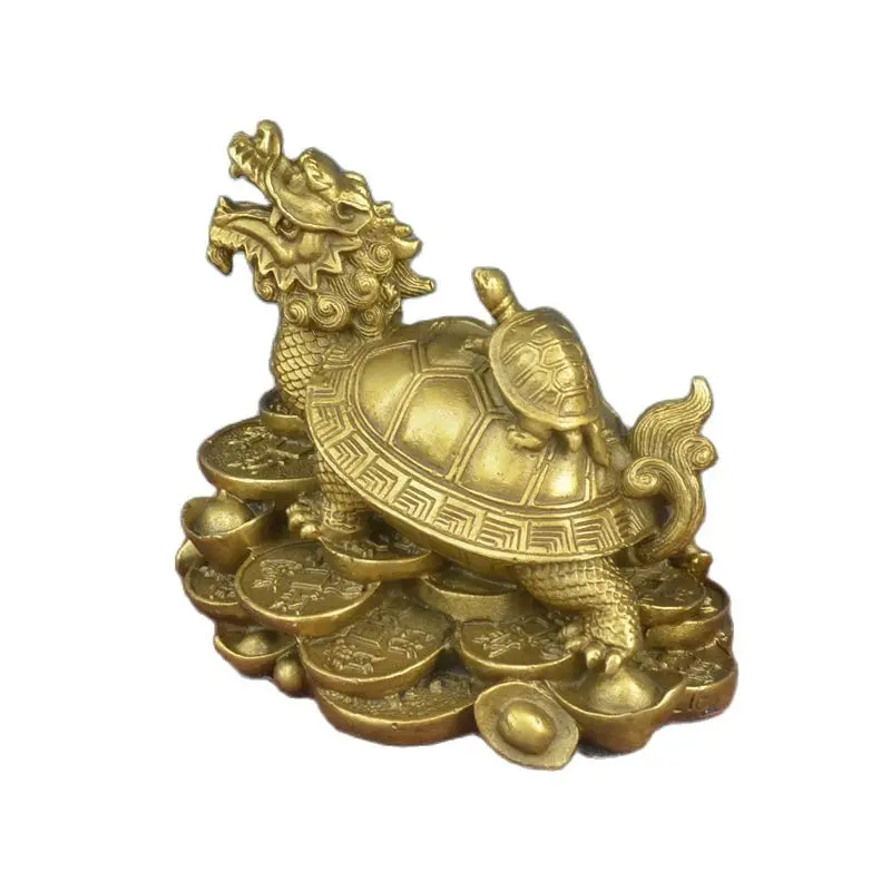 

China Old Bronze Statue Decorate Tortoise Beasts Feng Shui Worship Gods