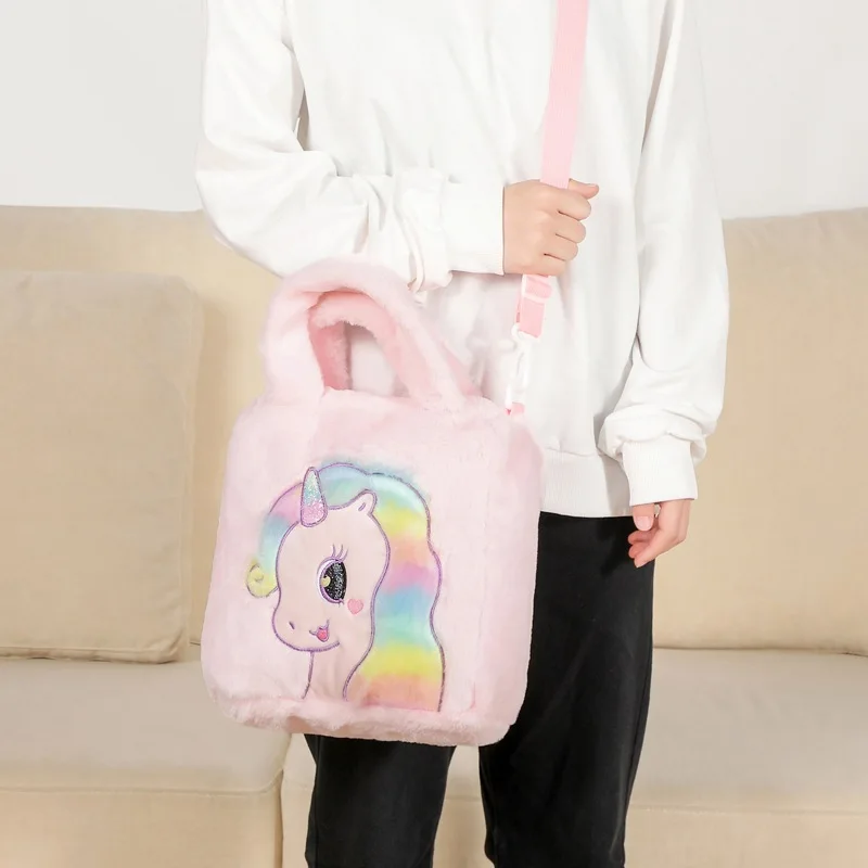 

Kawaii Unicorn Cartoon Plush Shoulder Bag Unicorn Girl Messenger Bag Cute Girl Child Handbag Plush Backpacks