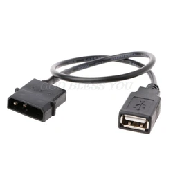 30cm PC Internal 5V 2-Pin IDE Molex To USB 2.0 Type A Female Power Adapter Cable Drop Shipping