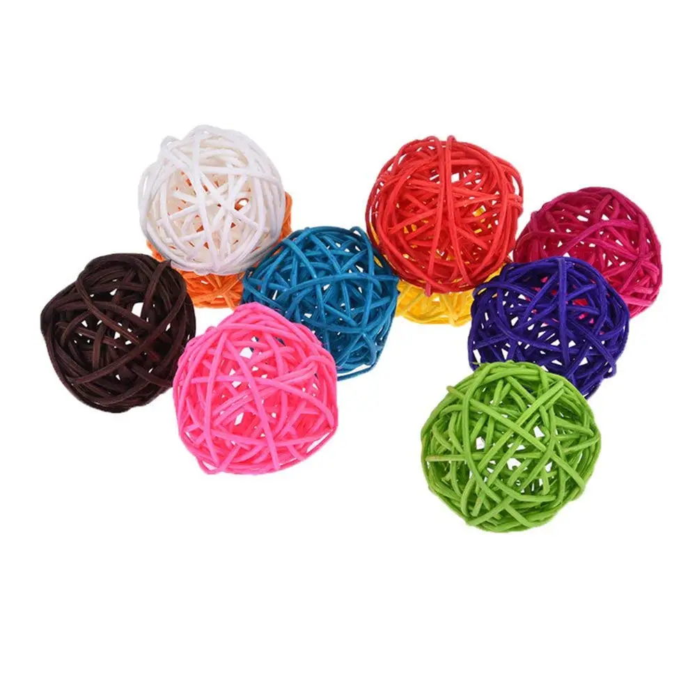 

10Pcs Rattan Balls DIY Bird Chew Toy for Parrot Budgie Parakeet Cockatiel Conure Lovebird Finch (Random Color)