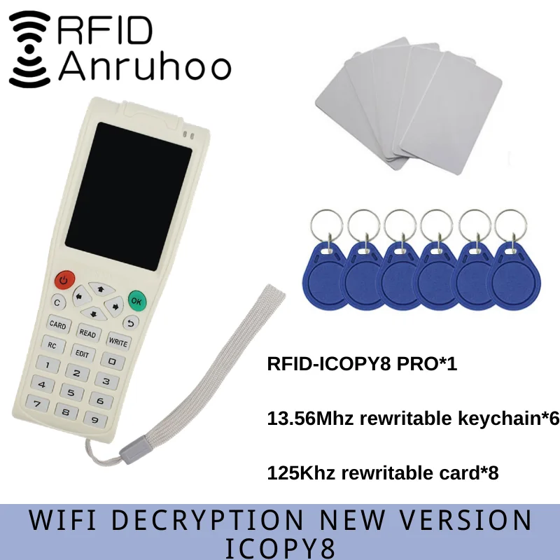 New ICOPY8 Full Encryption Wifi Decoding RFID Access Control Card Reader NFC Card Writer Smart Chip Card Duplicator Copier