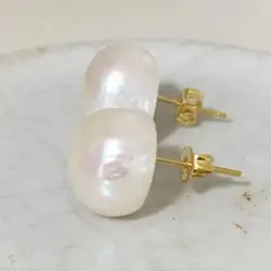 White Baroque Pearl Earrings Ear Stud Gift Jewelry Mesmerizing Classic Real Fashion Natural Accessories Aurora