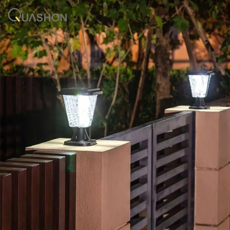 

Solar Pillar Lights LED Outdoor Garden Decoration Spotlights Column Head Lamp Waterproof Home Villa Wall Lamps Modern Gate Lamp