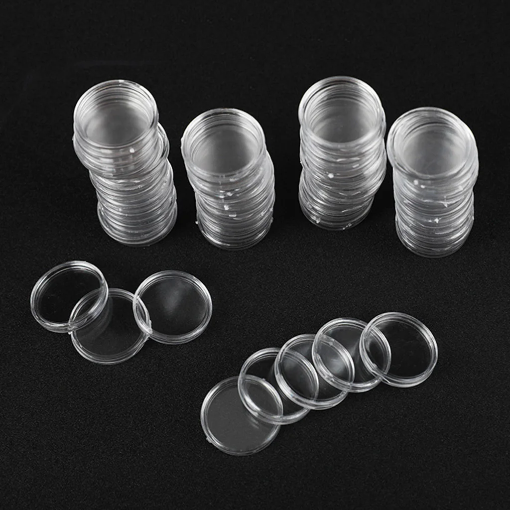 16mm Coin Capsules Holder and Protect Gasket Coin Holder Case for  Supplies (100 Pieces)