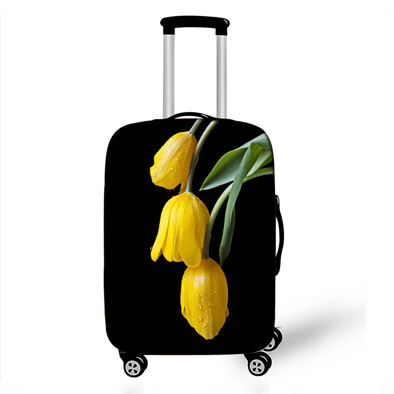 Beautiful Tulips Print Luggage Cover Spring Flower Pattern Suitcase Covers High Elastic Travel Trolley Protective Organizer