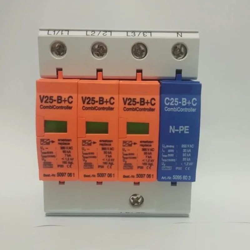 7-50KA V25-B+C/3+NPE Surge Arrester ~385V AC Combi Controller Surge Protector