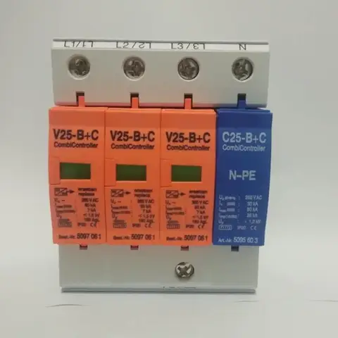 7-50KA V25-B+C/3+NPE Surge Arrester ~385V AC Combi Controller Surge Protector