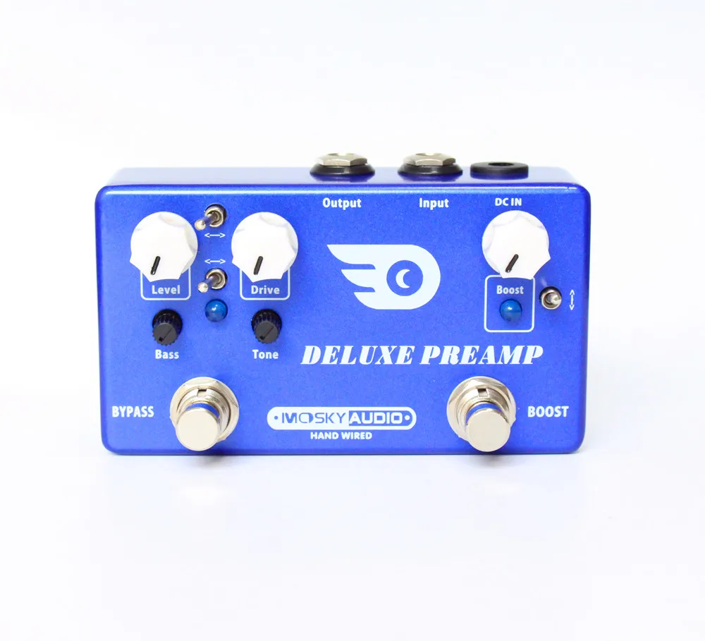 Mosky Deluxe Preamp 2 In 1 Boost Classic Overdrive Effects Pedal Guitar Effect  Metal Shell  True Bypass Guitar Accessories