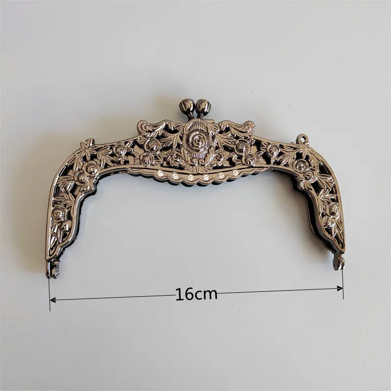 1 Set Antique Brass Bronze Color Metal Purse Frame Crystal On Surface  Screws Obag1 Set Antiqu Material Metal Purse Handle Frame