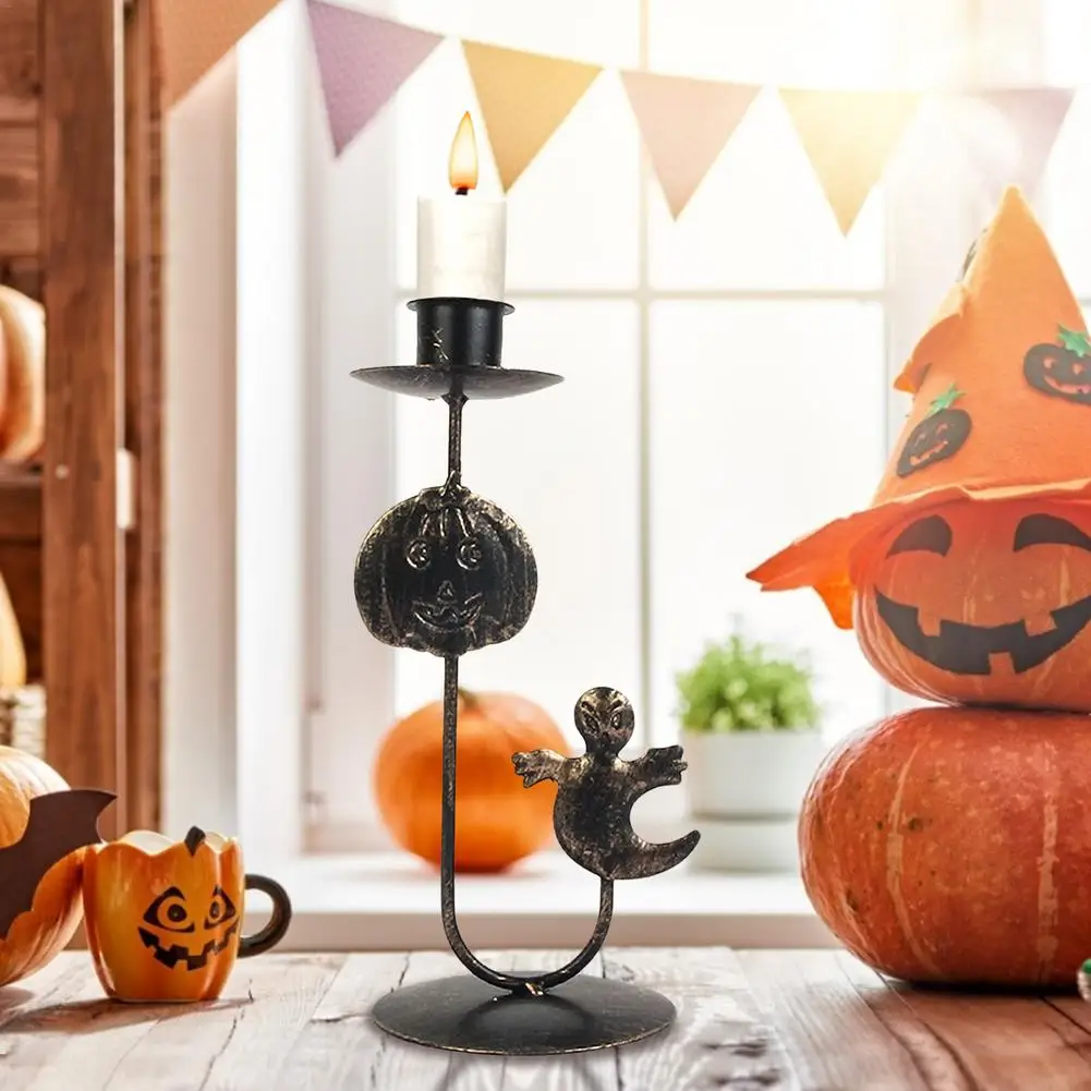 Retro Halloween Kreative Eisen Kerzenhalter Bat Hexe Wachs Kerzen Ständer Ornamente Hause Esstisch Dekorationen