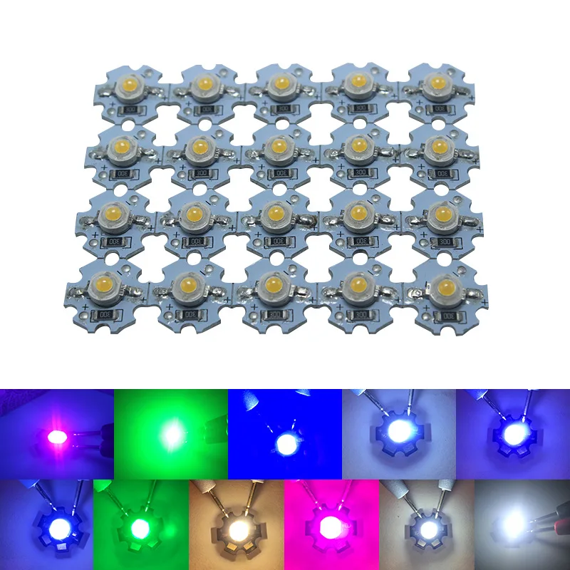 1W high power lamp beads flow Green Blue White warm white LED lamp 5V bright SMD chips led full spectrum ultraviolet lamp