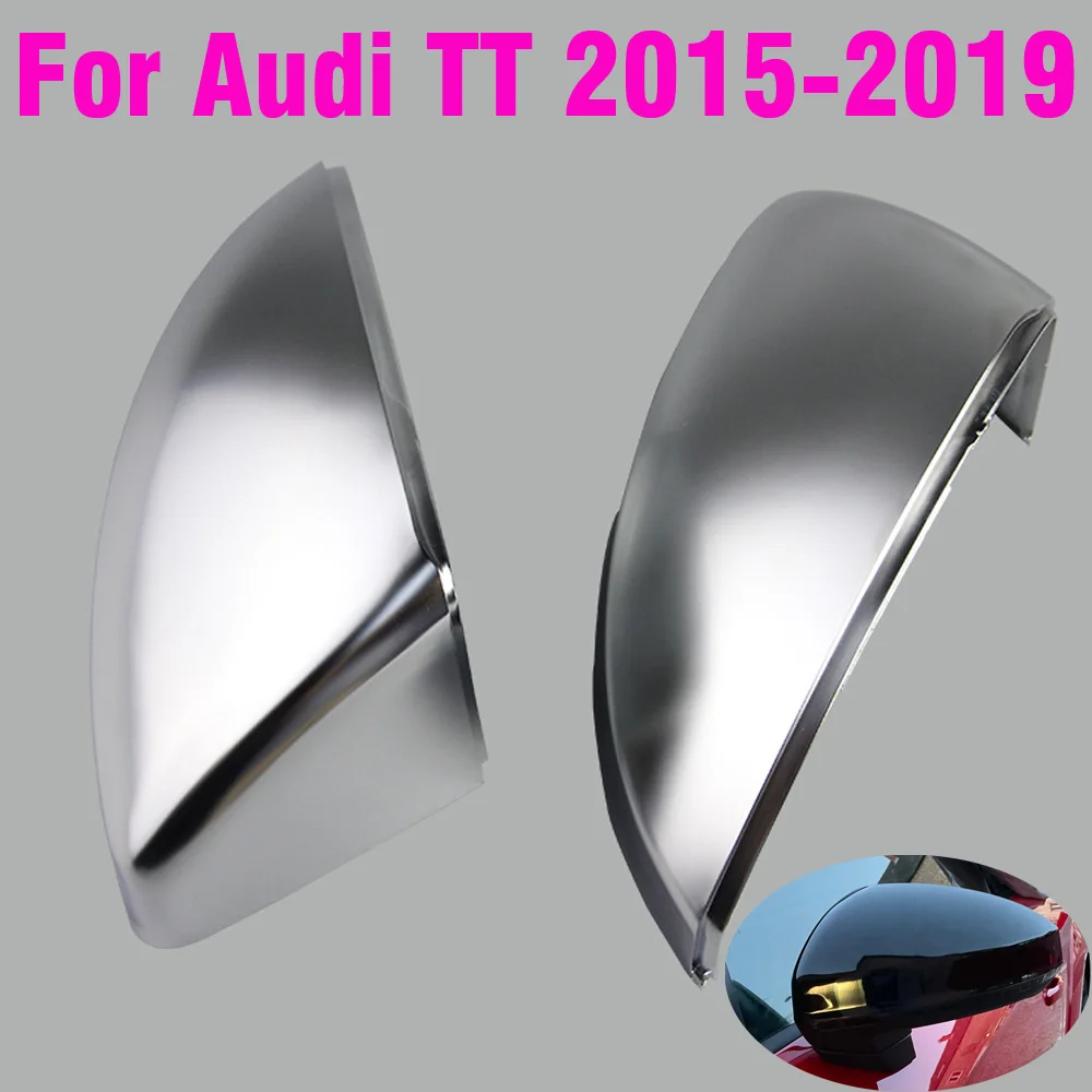 Chrome Side Mirror Covers Caps For Audi TT MKIII III 3 8S Matte Brushed Silver Replacement 2015 2016 2017 2018 2019