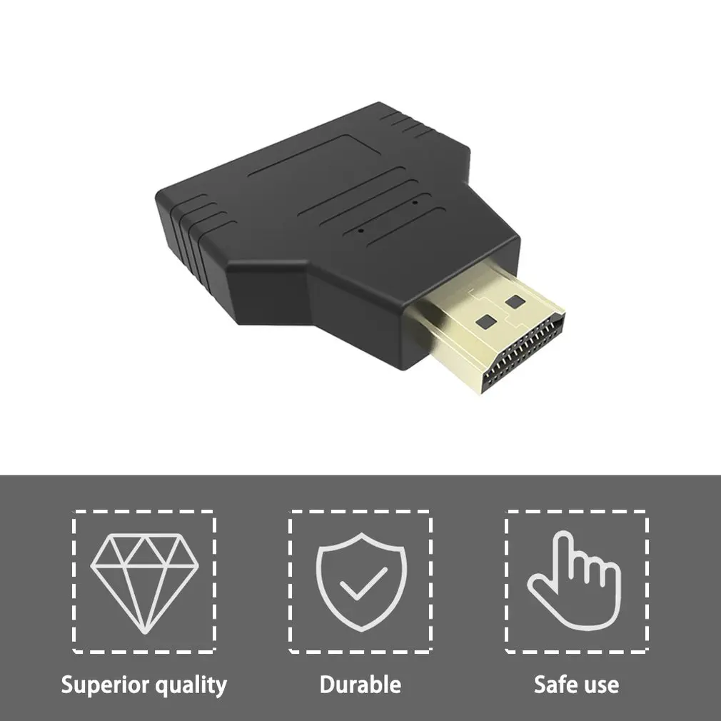 1080p 1 في 2 مقسم الوصلات البينية متعددة الوسائط وعالية الوضوح (HDMI) محول ذكر إلى 2 أنثى محول محول