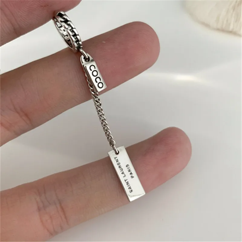 Real 925 Sterling Silver Asymmetry Long Square Drop Earrings For Women Girls Wedding Party Birthday Jewelry Pendientes Gift