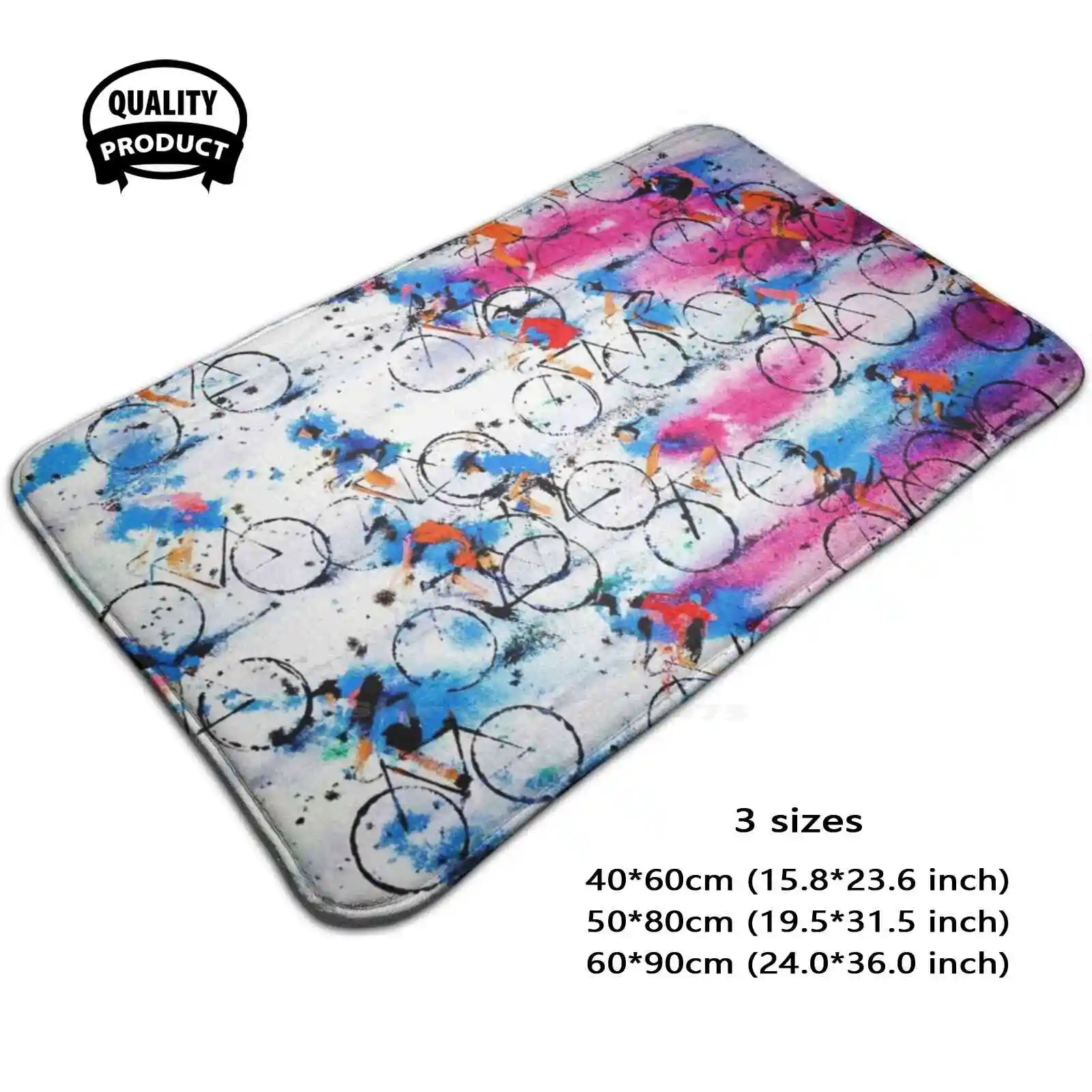 , Wheel To Wheel Soft Cushion Home Carpet Door Mat Car Rug Painted Illustrated Splats Splashes Blots Fast Loose Style Grande