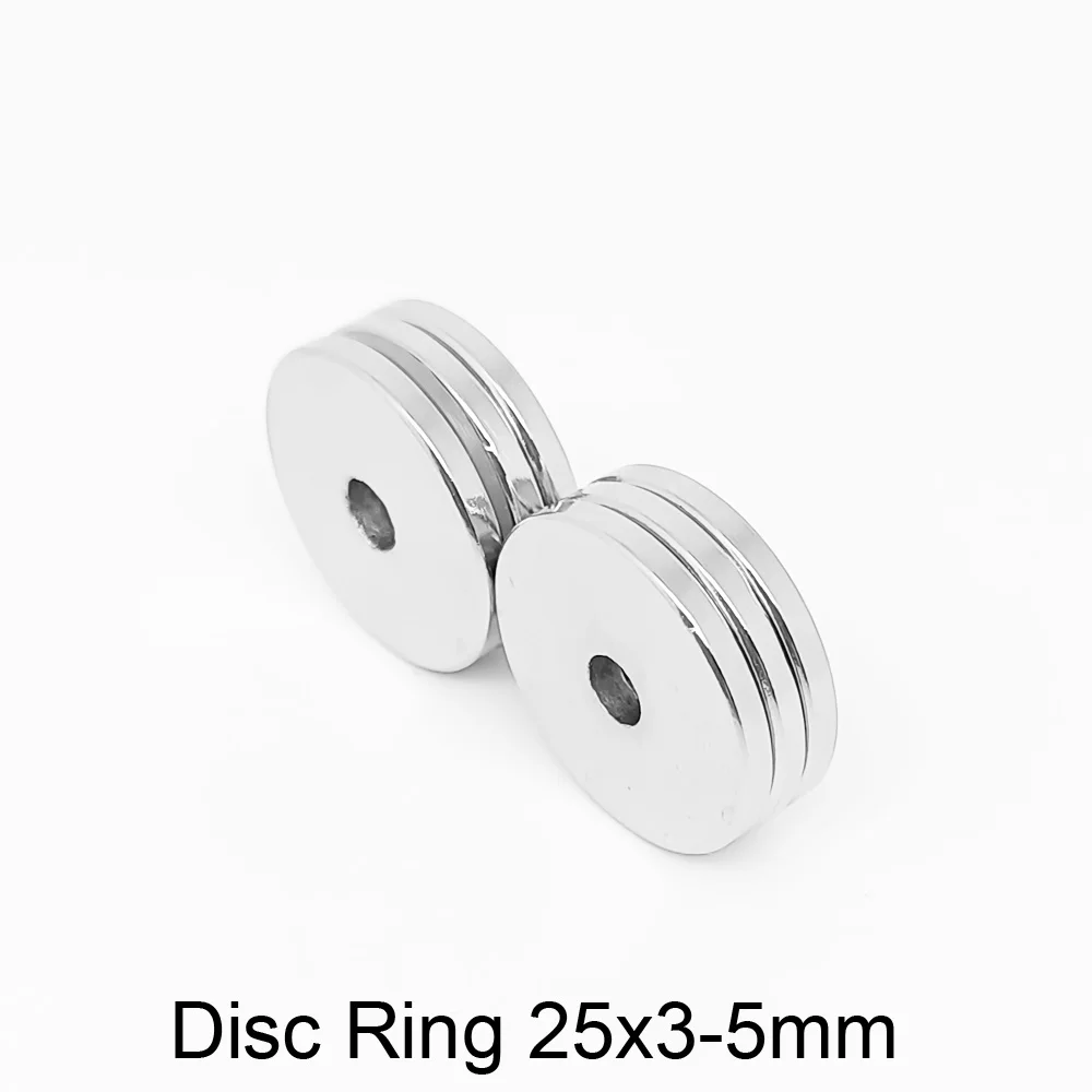 2/5/10/20/50PCS 25x3-5 Round Rare Earth Neodymium Magnet 25*3-5 Hole 5mm Permanent Magnet 25x3-5mm  Ring Loop Magnet 25*3