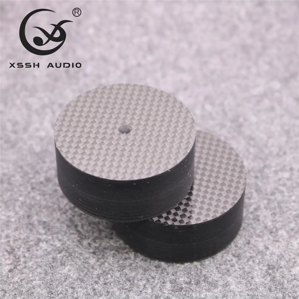 4個yivo xsshのoem炭素繊維cylinderaudio cdパワーアンプ本棚ターンテーブル足パッドショックアブソーバー足スタンドパッド