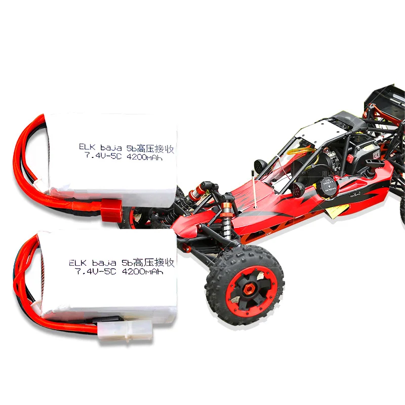 7.4V 4200mAh 5C 2S LiPo Battery For ELK-RACING Baja Rc Car Model Lipo Battery High-voltage Receiver power 5t 5sc