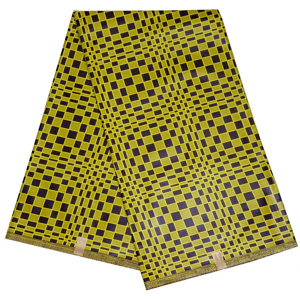 

Yellow 100% Cotton African Fabric African Printed Real Wax Fabric For Party Dress 6Yards\lot