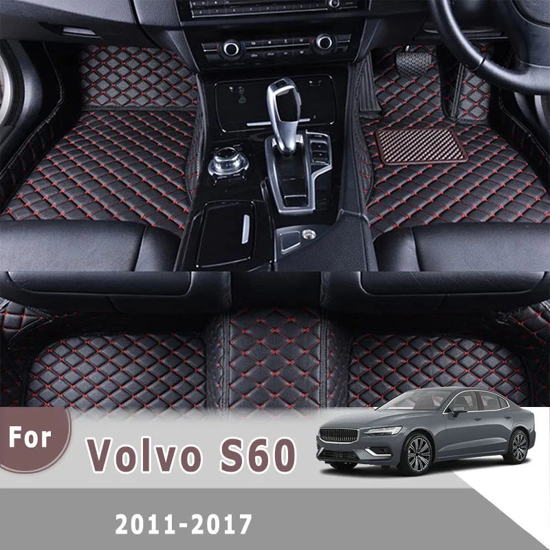 

Ковры на заказ с правым рулем для Volvo S60 2017 2016 2015 2014 2013 2012 2011, кожаные автомобильные коврики, аксессуары для салона автомобиля, коврики