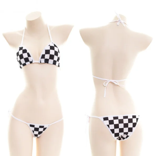 Bikini Set Cetak Kartun Kawaii Musim Panas Set Cosplay Anime Baju Renang Set Pakaian Dalam Seksi Wanita