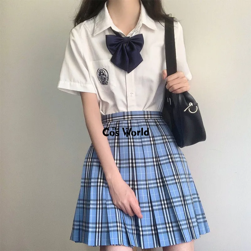 [Xiao Lan] Girl's Japanese Summer High Waist Pleated Plaid Skirts For JK School Uniform Students Cloths