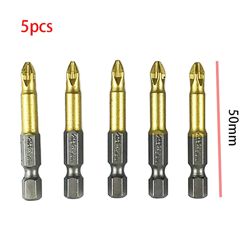 10/5 Chiếc Phủ Titan PH2 Trượt Bit Điện Tua Vít Bit 1/4 "Chuôi Lục Giác Dành Cho Công Việc Sửa Chữa 50mm