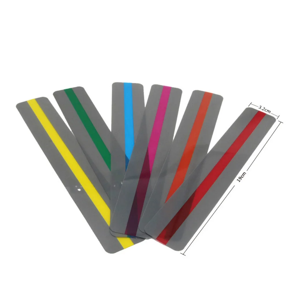 6PCS/Pack Reading Strips Highlight Strips Colored Overlay Highlight Bookmarks Help with Dyslexia People