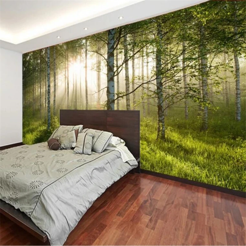 

Custom wallpaper 3d straight tree mural in the forest HD living room bedroom TV background wall painting papel de parede 3d обои