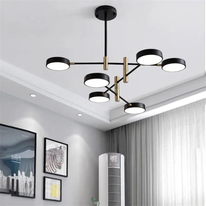 

Nordic Led Chandelier 4/6 Head Dining Living Room Pendant Lamp Rotating Head Acrylic Suspension Light Hanging Lighting Fixtures