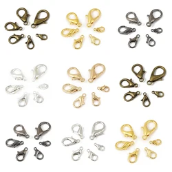 10/12/14/16/18/21mm 20-50pcs/lot Plated Alloy Lobster Clasp Hooks For Bracelet Necklace Chain Diy Jewelry Making Supplies
