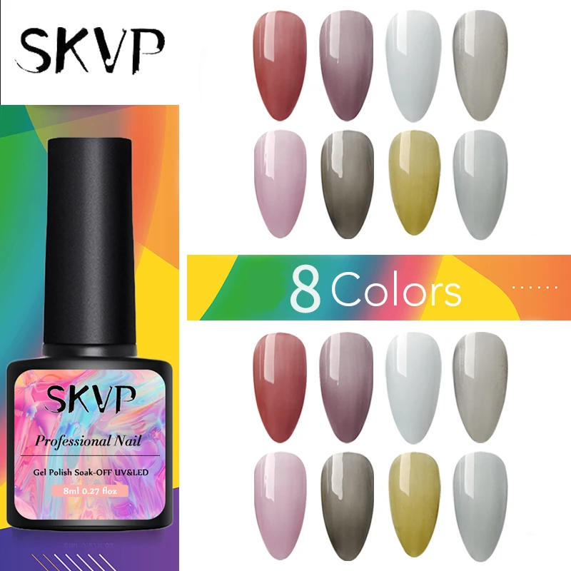 Skpv-esmalte de gel para unhas, cores transparentes, glitter, uv, gel de gelatina, esmalte em gel para secagem