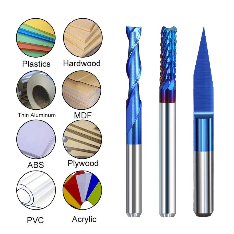 XCAN CNC Frees Frees met ER Spantang PCB Frees Carving Bit Platte Frees Houtbewerking Frees