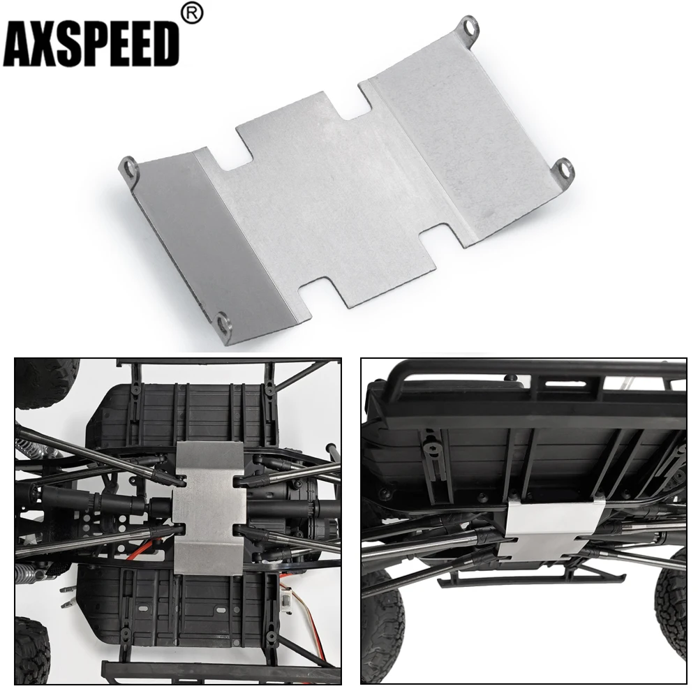 Axspeed metal chassis armadura skid placa de proteção para 1/10 axial scx10 ii 90046 rc rastreador carro atualizar peças