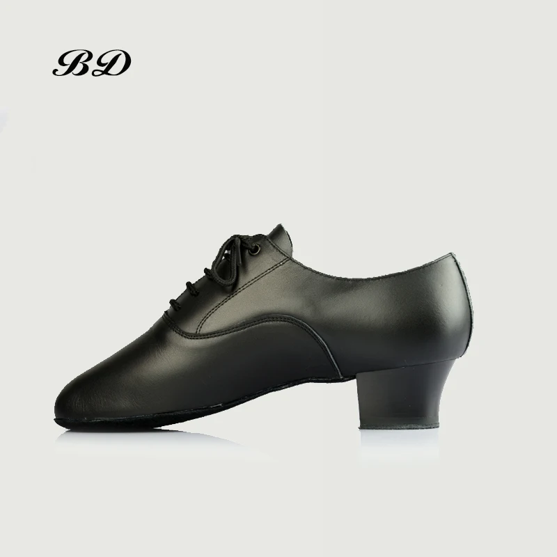 BD-zapatos de baile auténticos para hombre, calzado latino de piel de vaca, GB, suela recta de 5 CM con tacón, calcetín moderno, 403