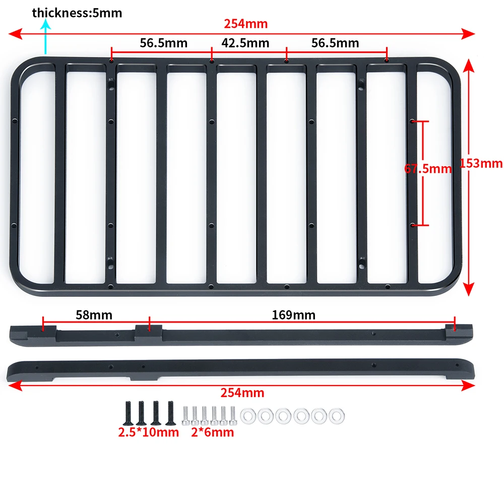 YEAHRUN Metal Roof Luggage Rack for TRX4 TRX-4 Bronco 1/10 RC Crawler Car Truck Model DIY Parts Accessories