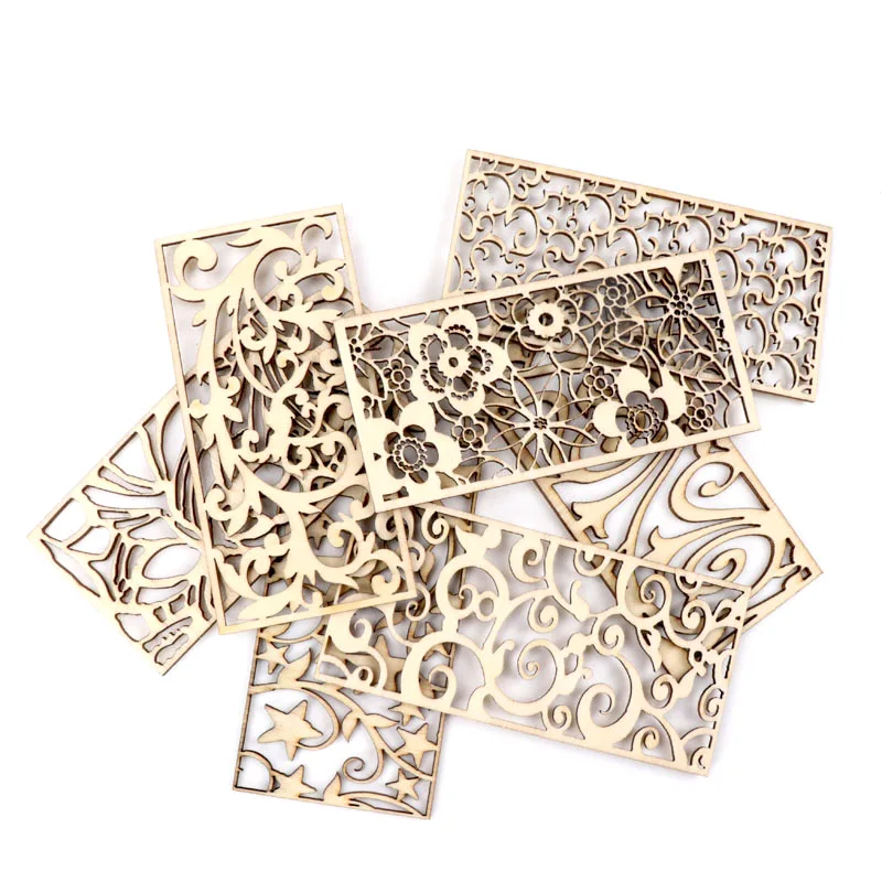 Cinese Stile Retrò Telaio Del Modello Del Merletto di Legno di Cucito Scrapbooking Decorazione Della Casa Fai da Te Fatti a Mano Accessori 5 Pcs