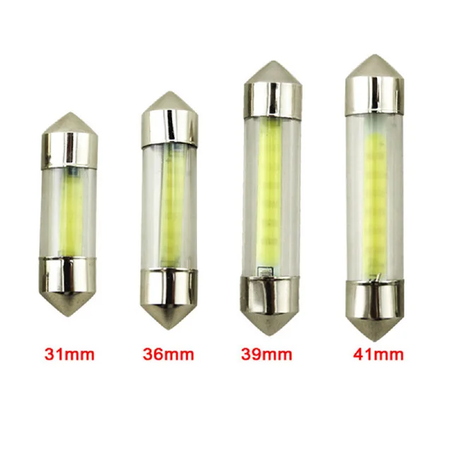 1pcs x Car led C5W Festoon 31mm 36mm 39mm 41mm C10W C5w LED Interior Car Light Bulbs COB Led Auto Lights 1.5W 6000K White Lamps