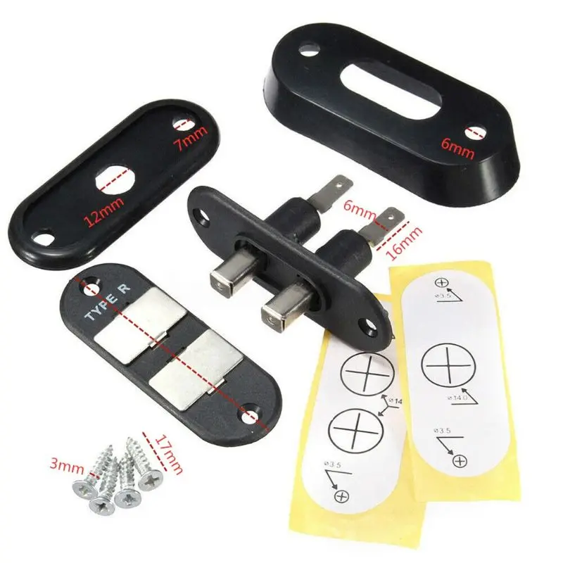 1Set P-3 Black Sliding Door Contact Switch for Car Van Central Locking Systems