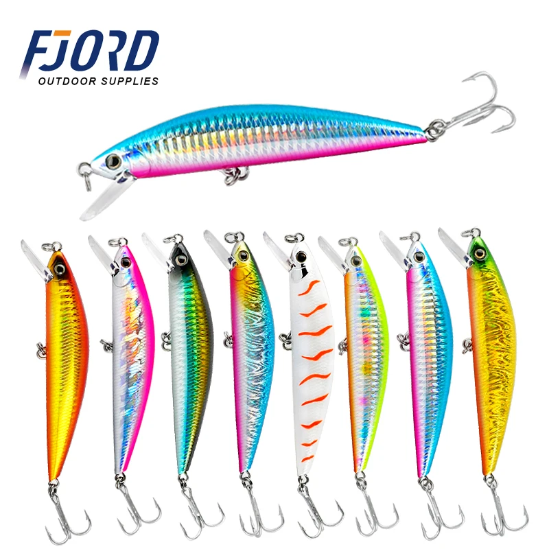 FJORD Hot Ramdom 5pcs 125mm 40g Minnow Laser Hard Professional SwimBait Artificial Bait Equipped Sharp Hook Sinking Fishing Lure