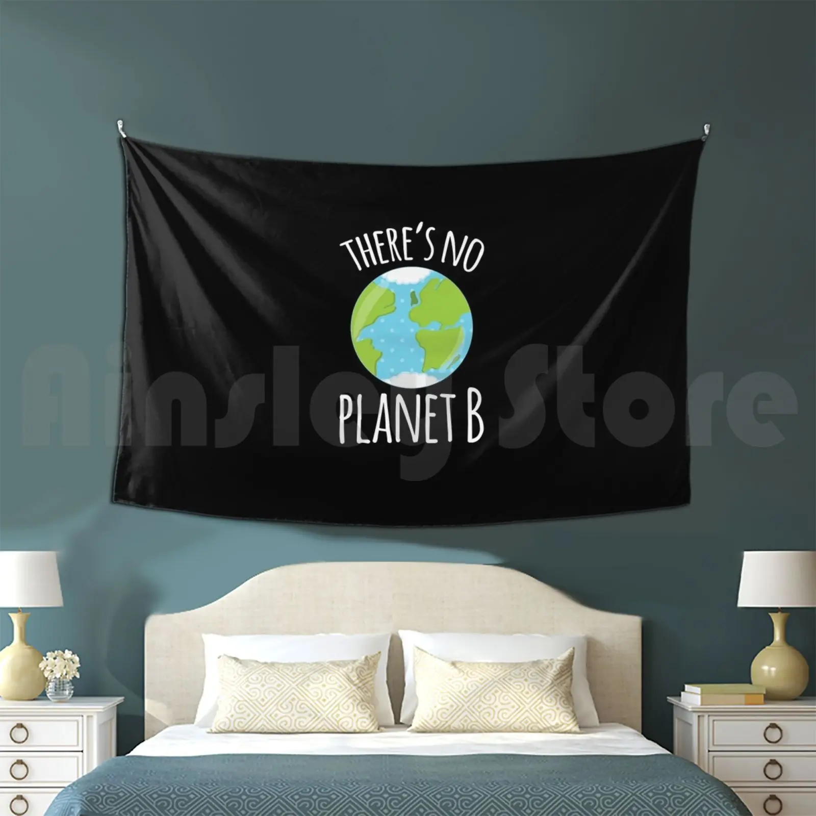 There's No Planet B Earth Day Print Tapestry Background Wall Hanging Earth Day Ecology Nature Lovers